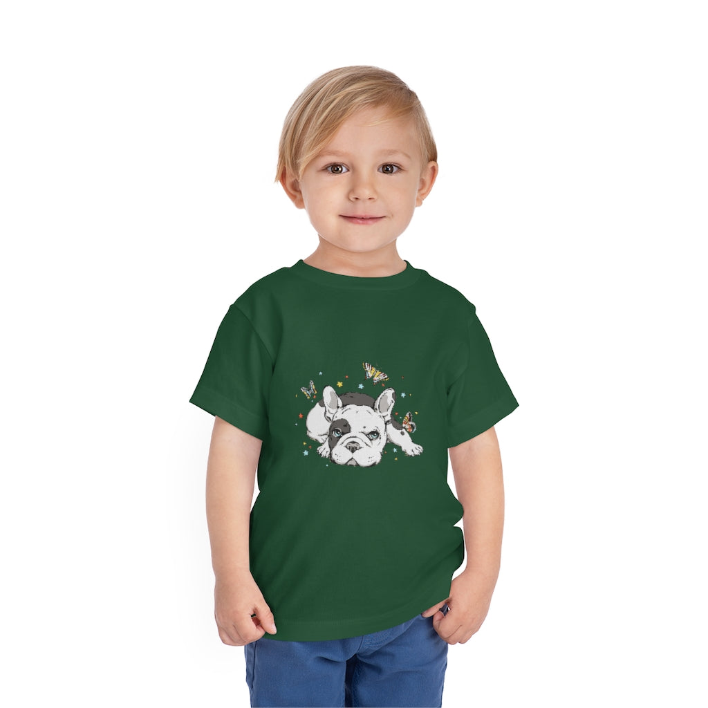 Kids Short Sleeve Tee "French bulldog with butterflies"