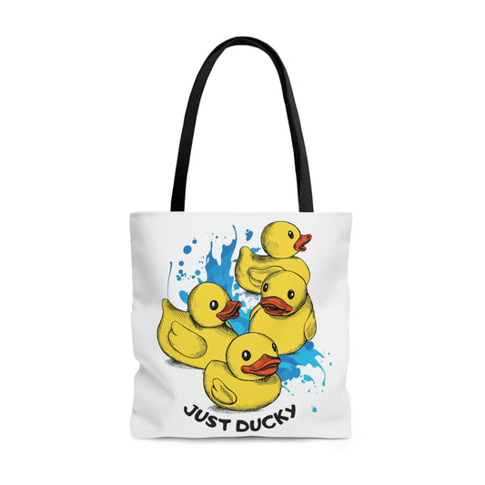 AOP Tote Bag "Group of yellow rubber ducks"