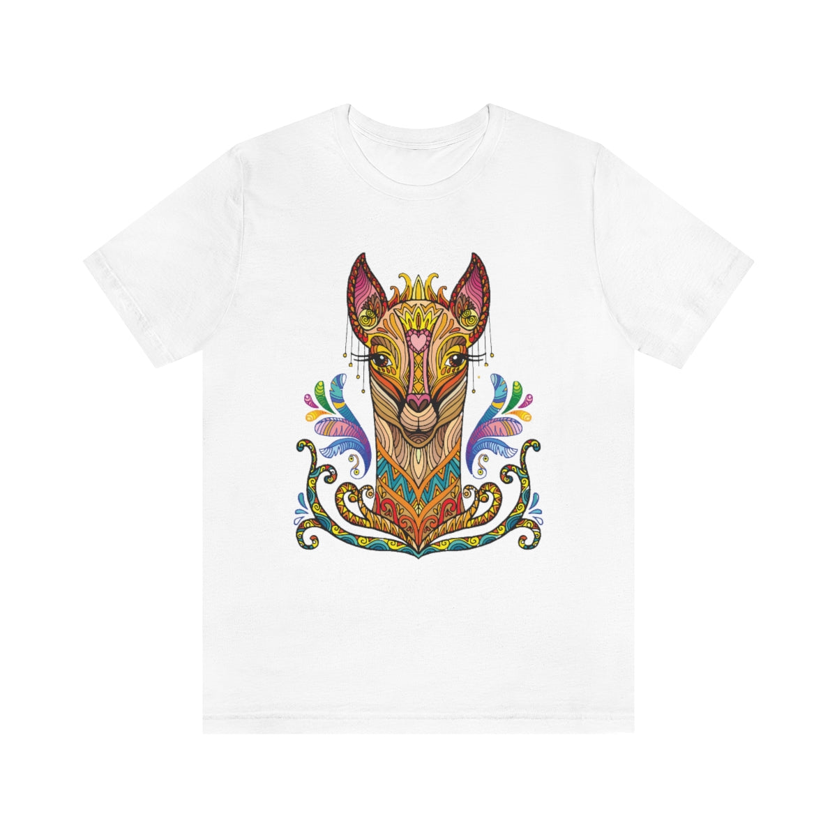 Unisex Jersey Short Sleeve Tee "Colorful llama ornament"