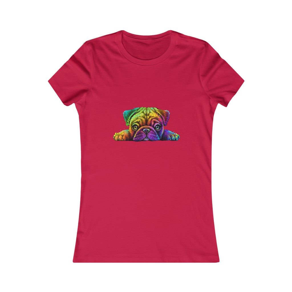 Women's Favorite Tee "Colorful neon Pug"