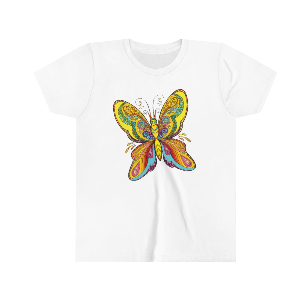 Youth Short Sleeve Tee "Colorful butterfly ornament"