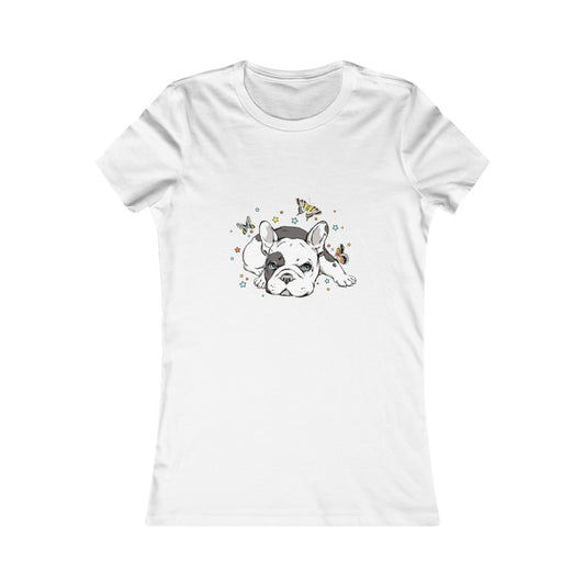 Women's Favorite Tee "French bulldog with butterflies"