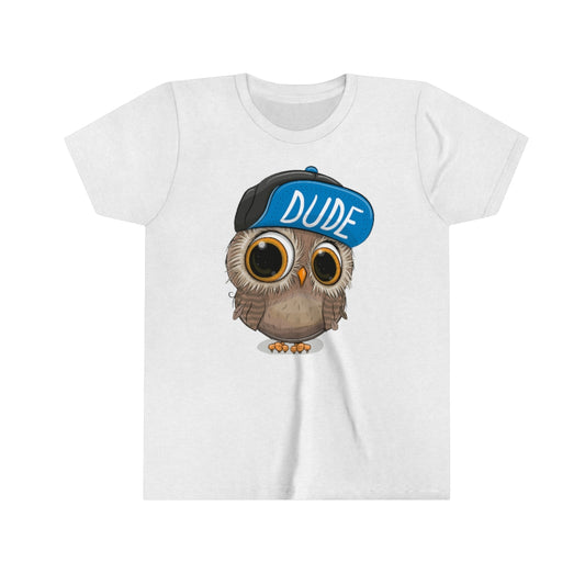 Youth Short Sleeve Tee "Cute Cartoon Owl in a cap"