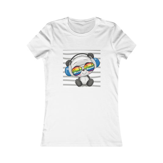 Women's Favorite Tee "Cool Cartoon Cute Panda with sun glasses and headphones"