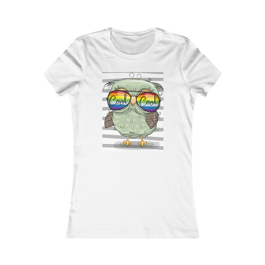 Women's Favorite Tee "Cool Cartoon Cute Owl with sun glasses"