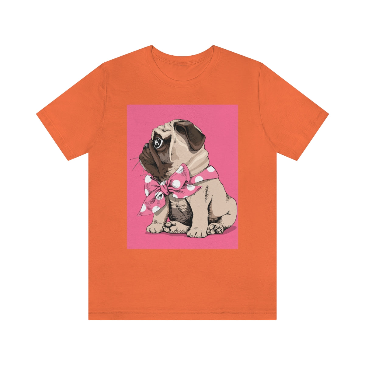 Unisex Jersey Short Sleeve Tee "Puppy Pug with a bow tie"