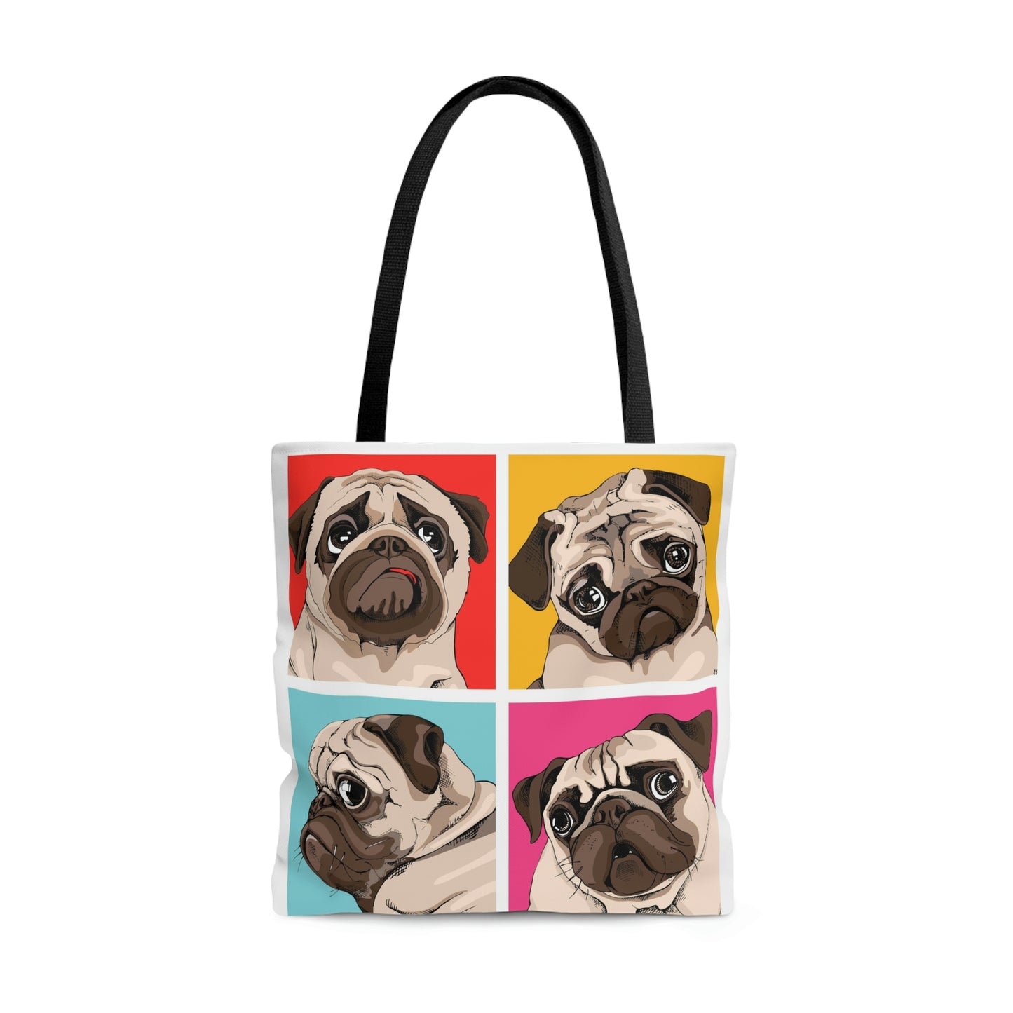 AOP Tote Bag "Four pugs"