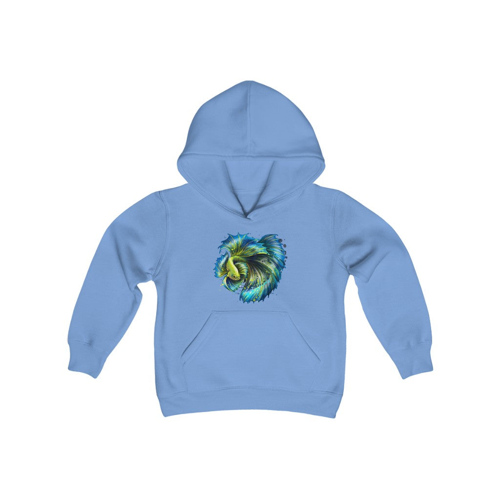 Youth Heavy Blend Hooded Sweatshirt "Colorful tropical fish"
