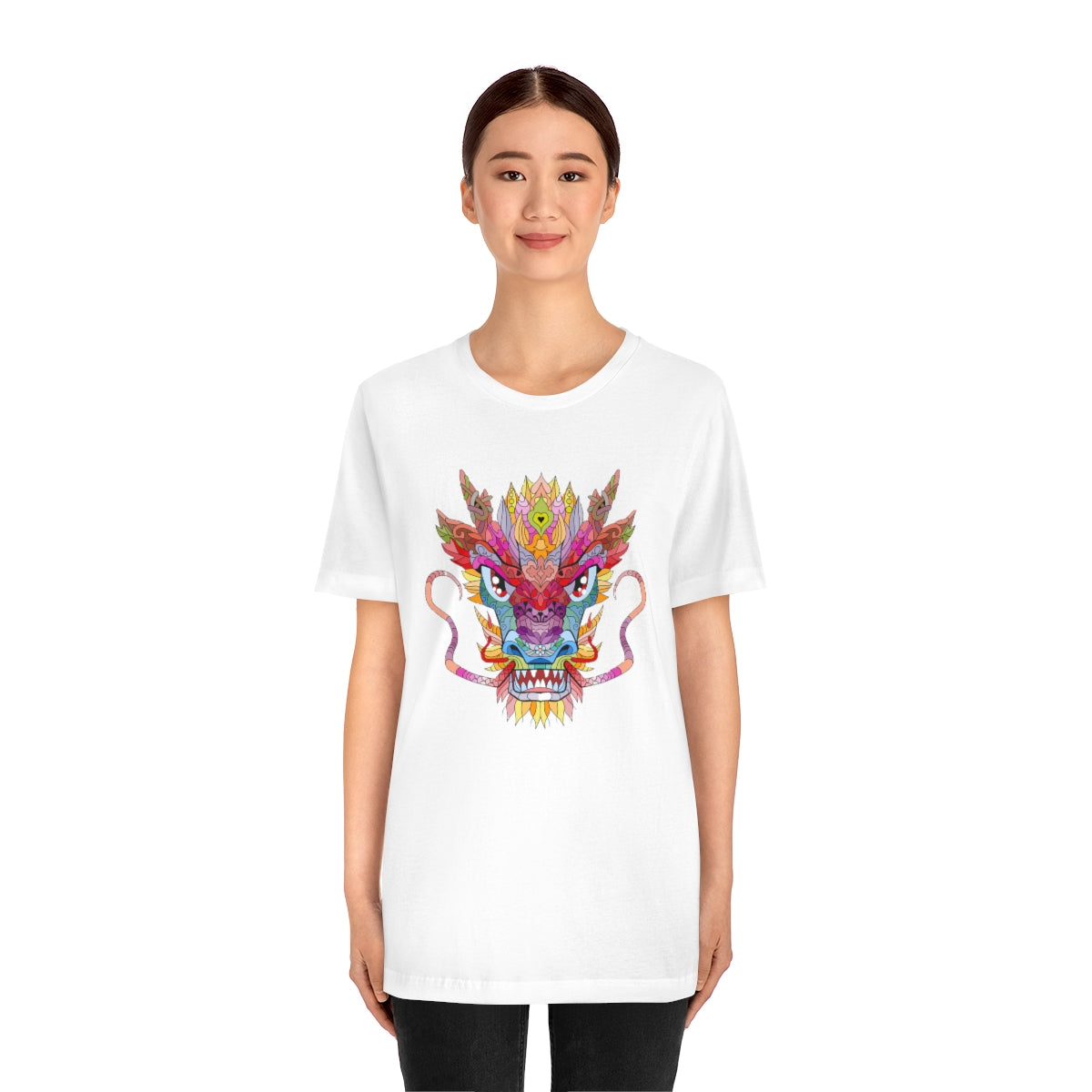 Unisex Jersey Short Sleeve Tee "Colorful red dragon ornament"
