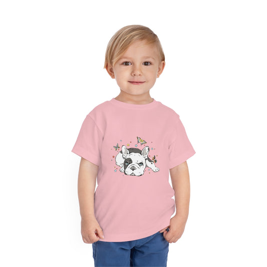 Kids Short Sleeve Tee "French bulldog with butterflies"