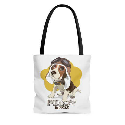 AOP Tote Bag "Puppy Beagle pilot"