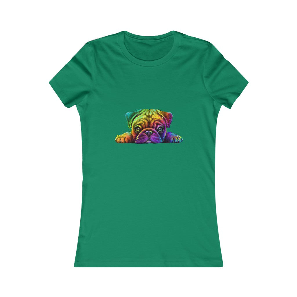 Women's Favorite Tee "Colorful neon Pug"