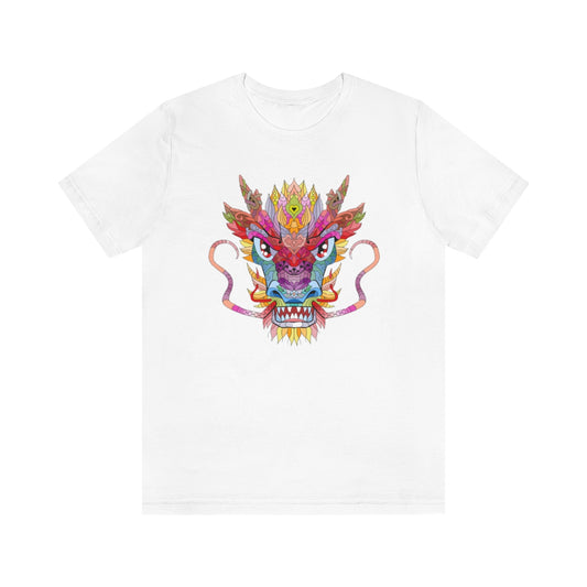 Unisex Jersey Short Sleeve Tee "Colorful red dragon ornament"