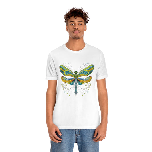 Unisex Jersey Short Sleeve Tee "Colorful dragonfly ornament"