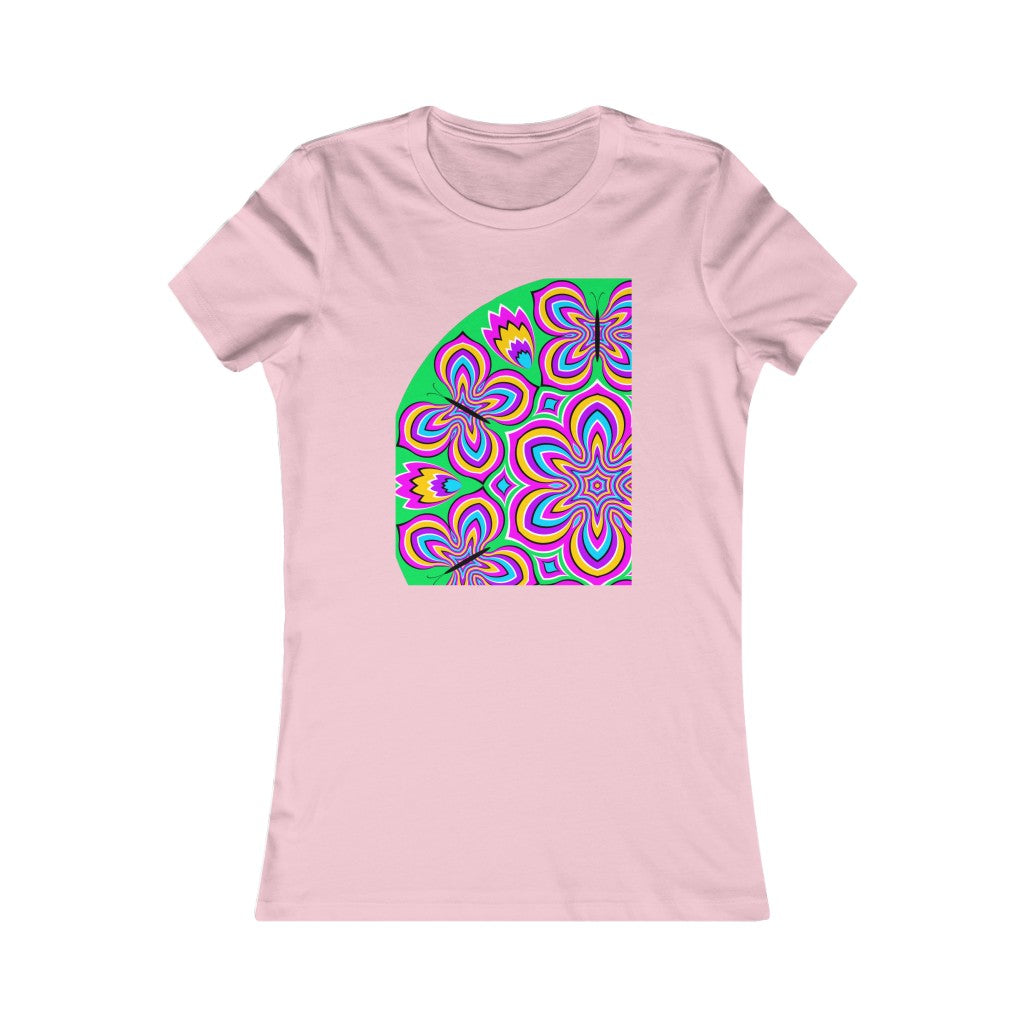 Women's Favorite Tee "Optical illusion Colorful flower and butterflies"