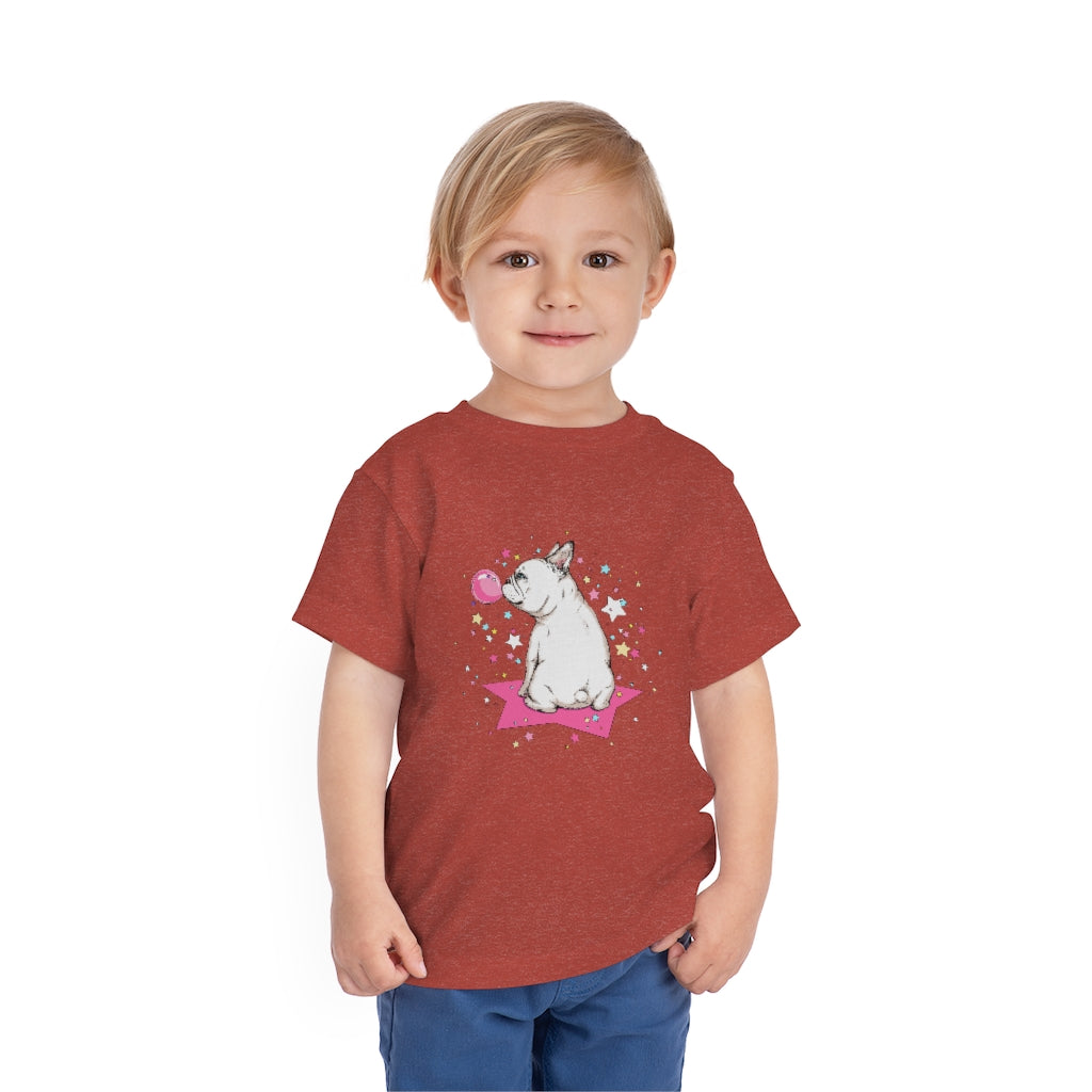 Kids Short Sleeve Tee "French white bulldog & stars"