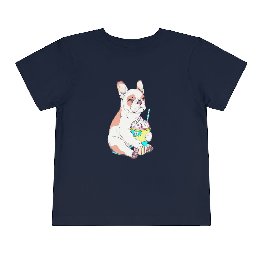 Kids Short Sleeve Tee "French bulldog & ice cream"