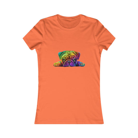 Women's Favorite Tee "Colorful neon Pug"