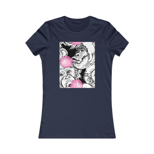 Women's Favorite Tee "Funny Monkey with a pink bubble gum"