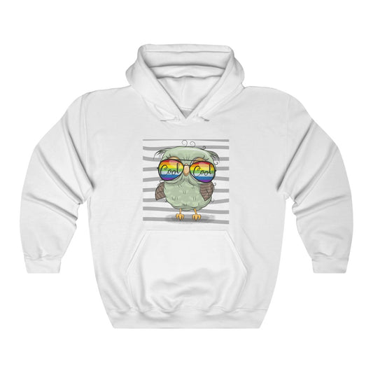Unisex Heavy Blend™ Hooded Sweatshirt "Cool Cartoon Cute Owl with sun glasses"