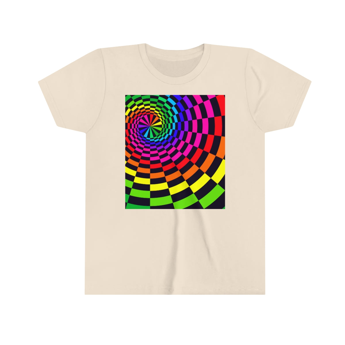 Youth Short Sleeve Tee "Optical illusion Black Spirals of the Rectangles"