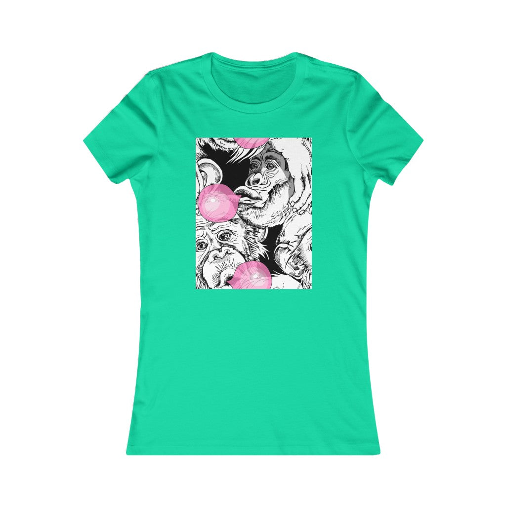 Women's Favorite Tee "Funny Monkey with a pink bubble gum"