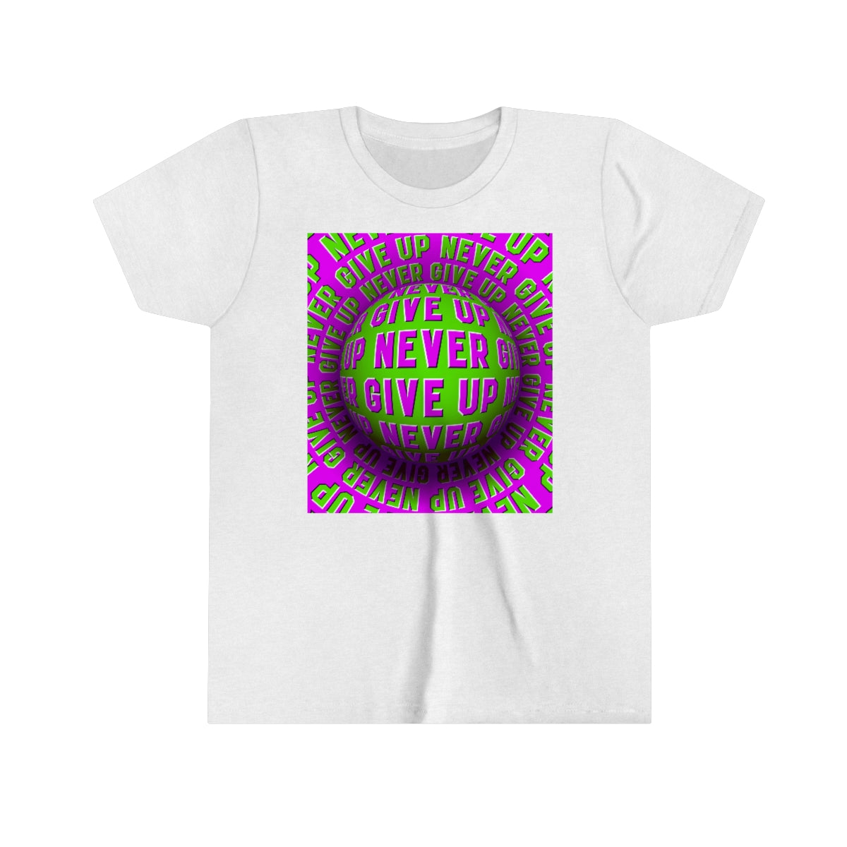 Youth Short Sleeve Tee "Optical illusion Never give up"