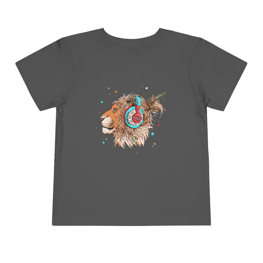 Kids Short Sleeve Tee "Lion & headphones"