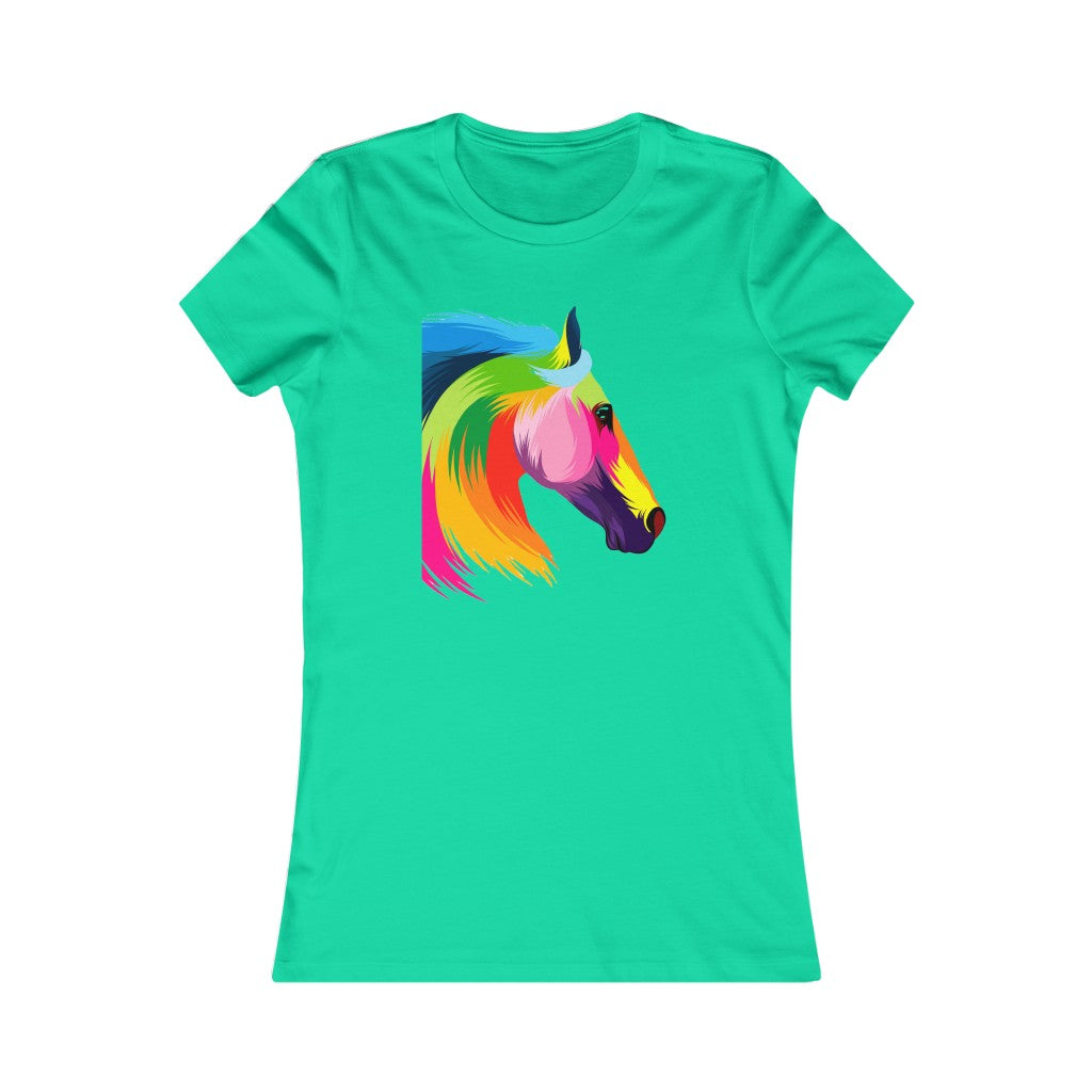 Women's Favorite Tee "Abstract colorful horse"