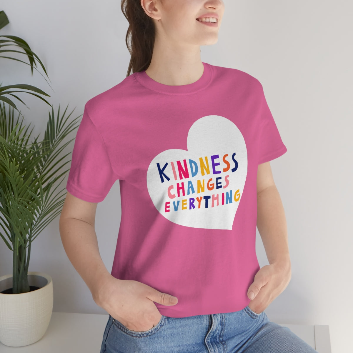Unisex Jersey Short Sleeve Tee "Pink shirt DAY Kindness changes everything"