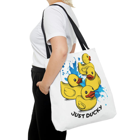 AOP Tote Bag "Group of yellow rubber ducks"