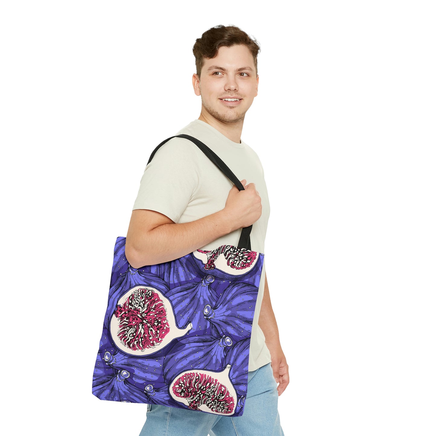 AOP Tote Bag "Fig fruits, whole and half "