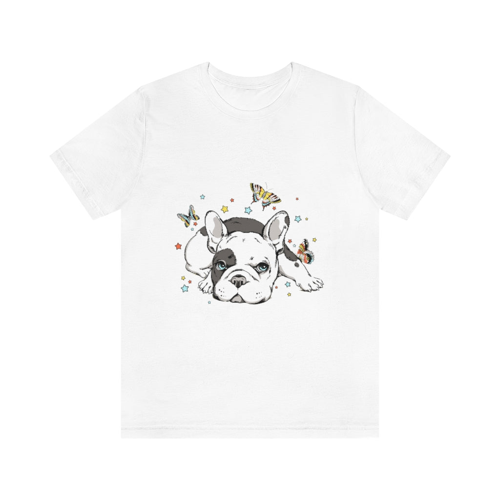 Unisex Jersey Short Sleeve Tee "French bulldog with butterflies"