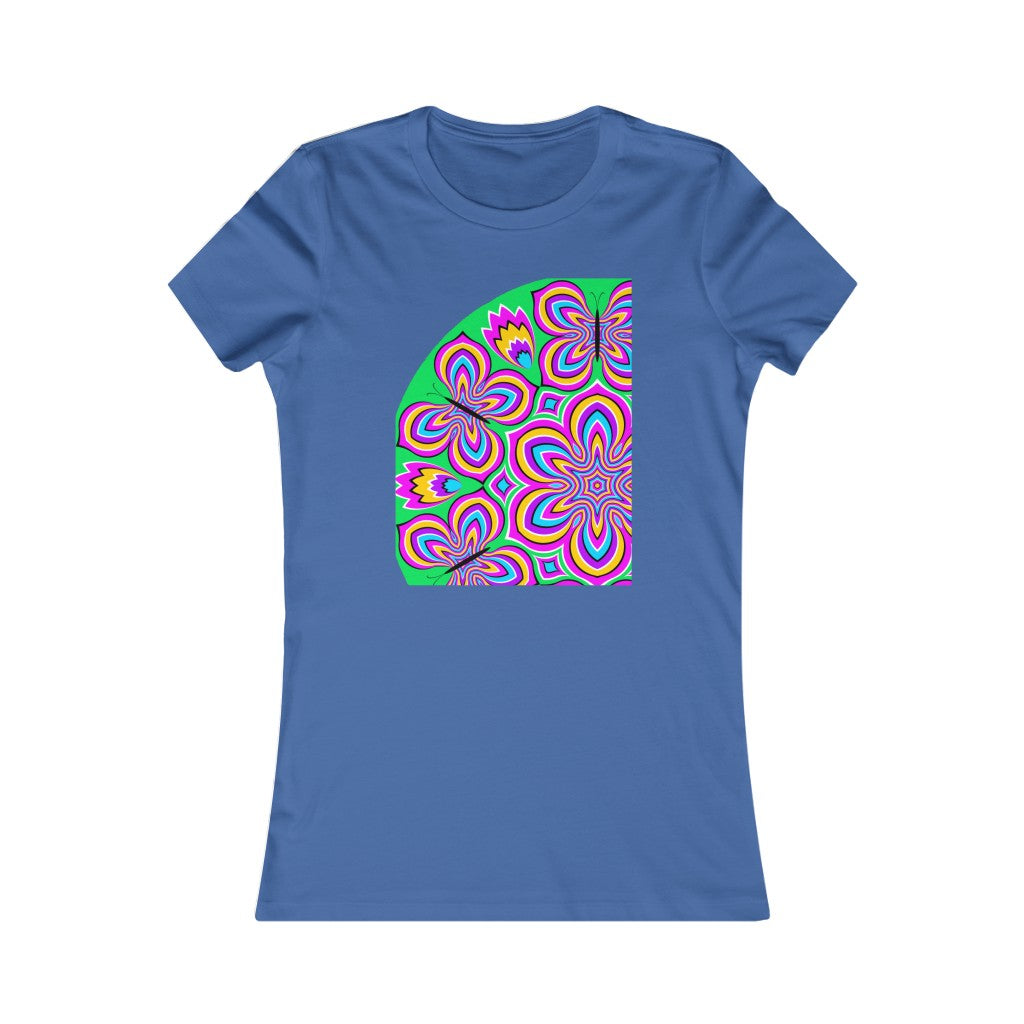 Women's Favorite Tee "Optical illusion Colorful flower and butterflies"
