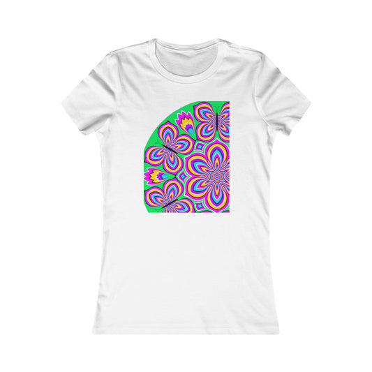 Women's Favorite Tee "Optical illusion Colorful flower and butterflies"