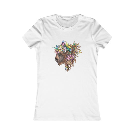 Women's Favorite Tee "Bison & flowers"