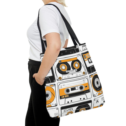 AOP Tote Bag "Vintage Audio Cassettes"