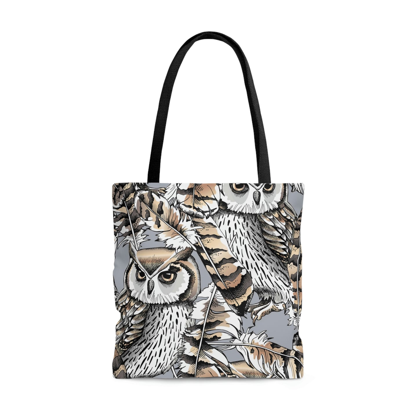 AOP Tote Bag "Gold and silver Owls"