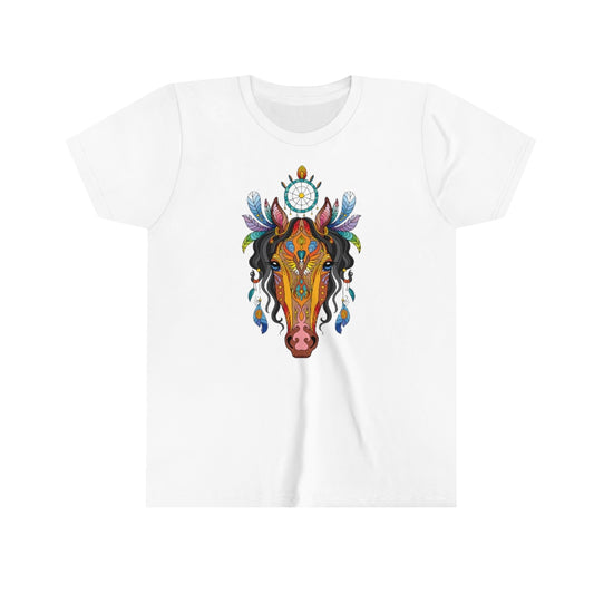 Youth Short Sleeve Tee "Colorful horse ornament"