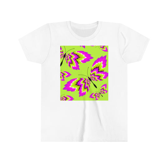 Youth Short Sleeve Tee "Optical illusion Dance of butterflies"