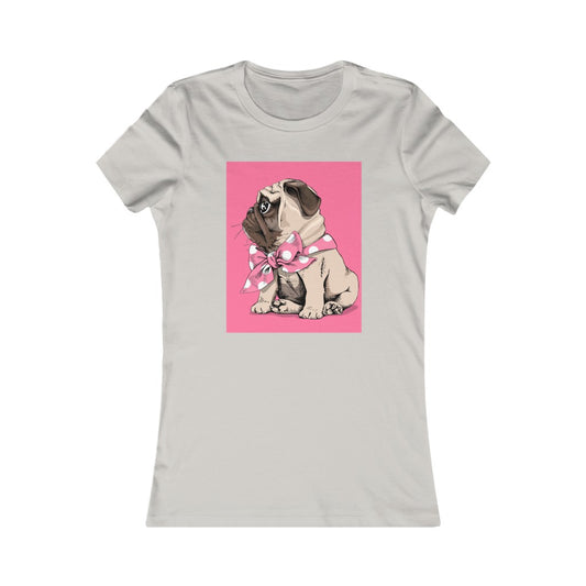 Women's Favorite Tee "Puppy Pug with a bow tie"