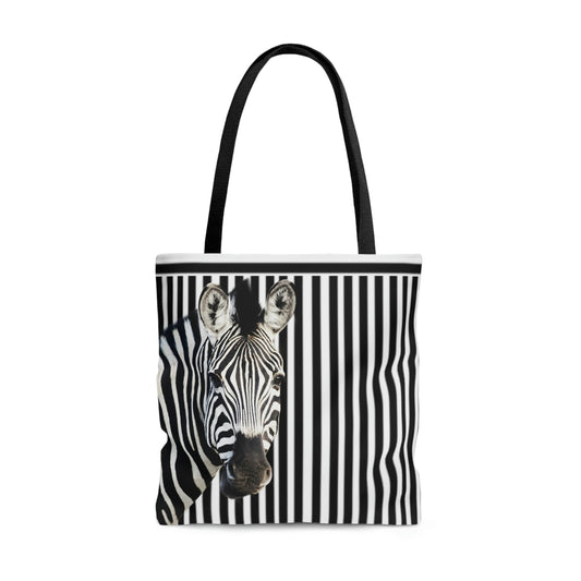 AOP Tote Bag "Zebra and striped background"