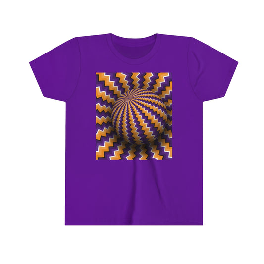 Youth Short Sleeve Tee "Optical illusion Purple sphere"