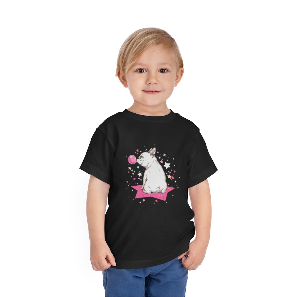 Kids Short Sleeve Tee "French white bulldog & stars"