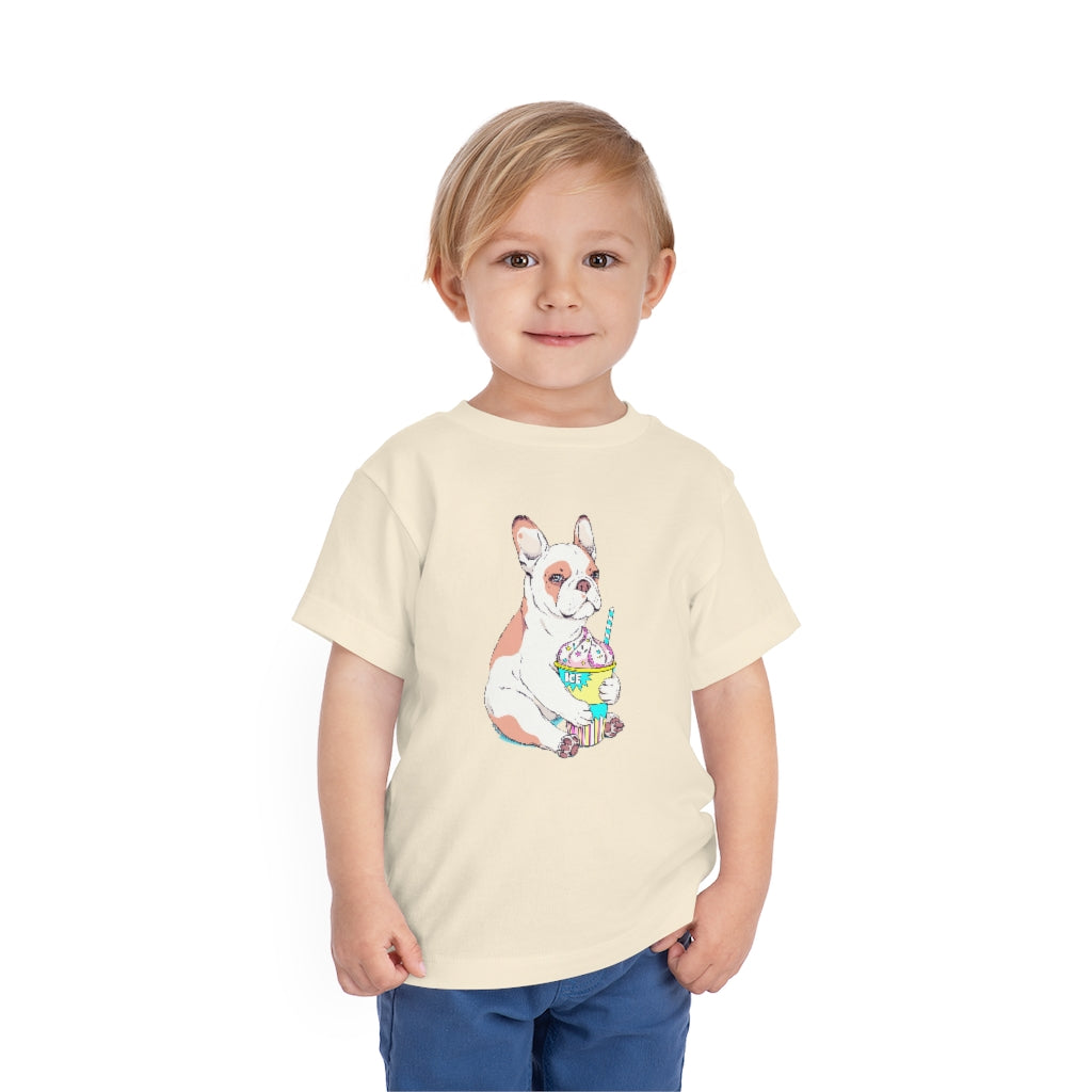 Kids Short Sleeve Tee "French bulldog & ice cream"