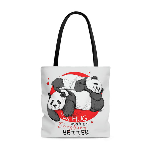 AOP Tote Bag 2 sides "Pandas hugging"