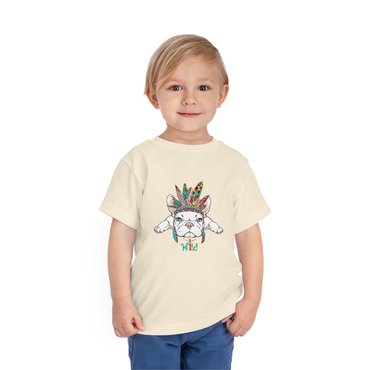 Kids Short Sleeve Tee "French bulldog in Indian headdress"