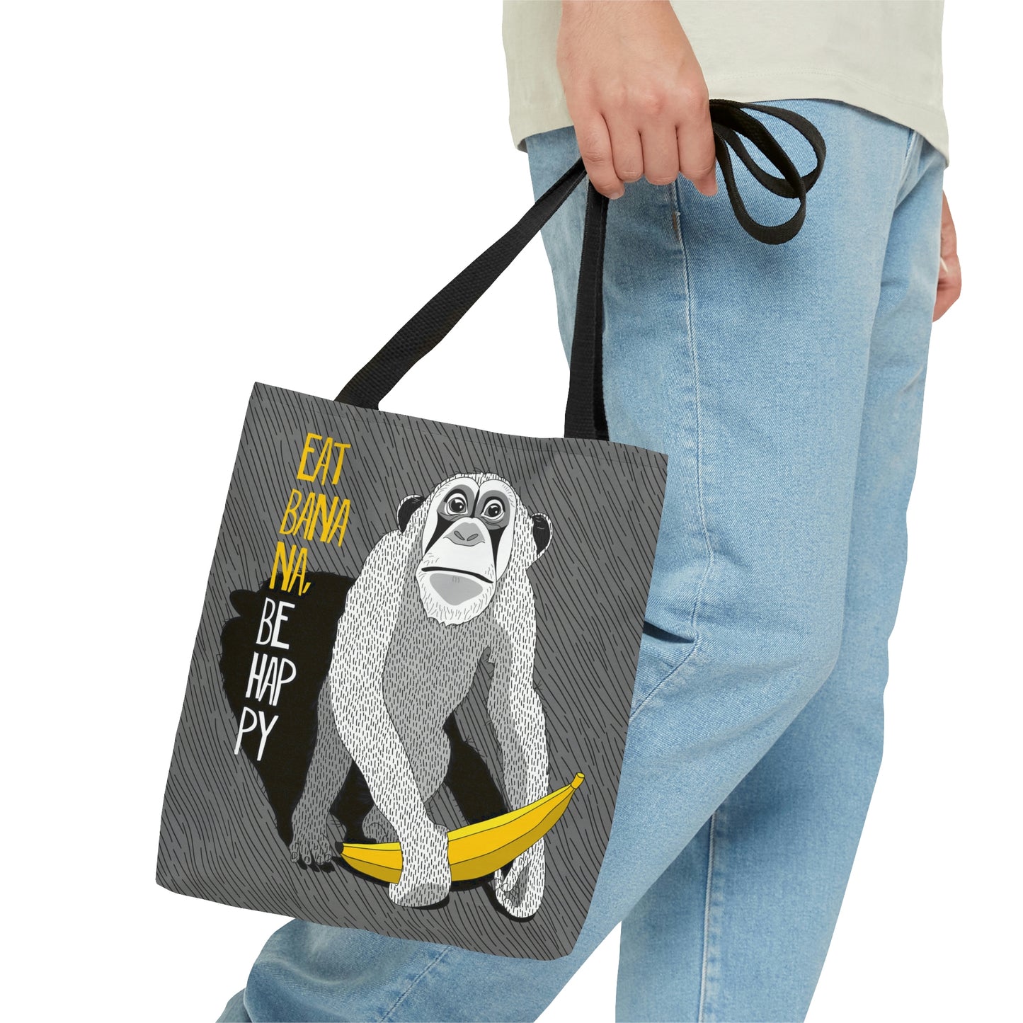 AOP Tote Bag "Monkey with a banana"