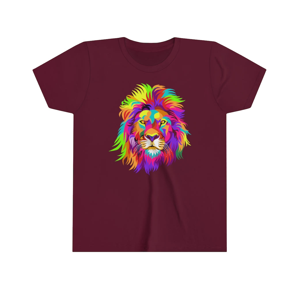 Youth Short Sleeve Tee "Colourful Lion"