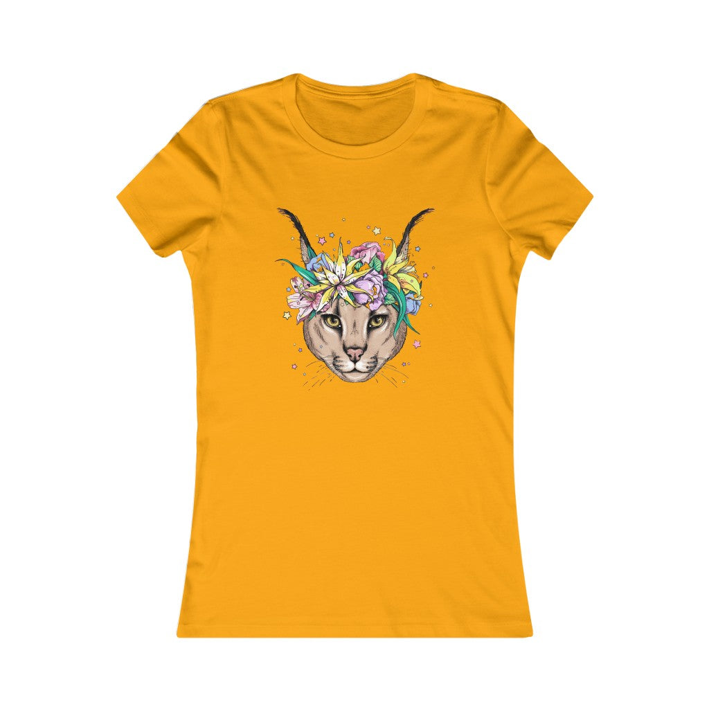 Women's Favorite Tee "Caracal with flowers"